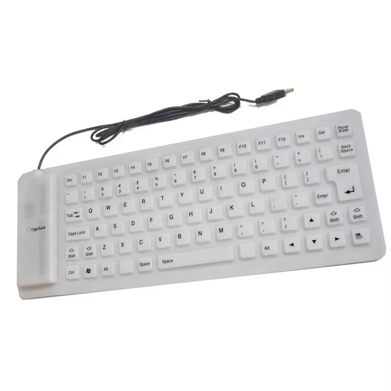 Silicone Mute Soft Keyboard 85-Key Computer Keyboard USB Wired Keyboard Portable Mini yo Laptop Pc Folding Waterproof Keyboard