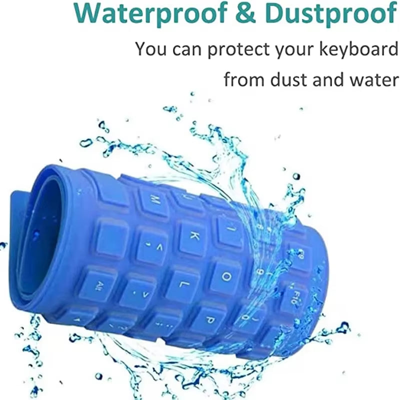 Silicone Mute Soft Keyboard 85-Key Computer Keyboard USB Wired Keyboard Portable Mini yo Laptop Pc Folding Waterproof Keyboard