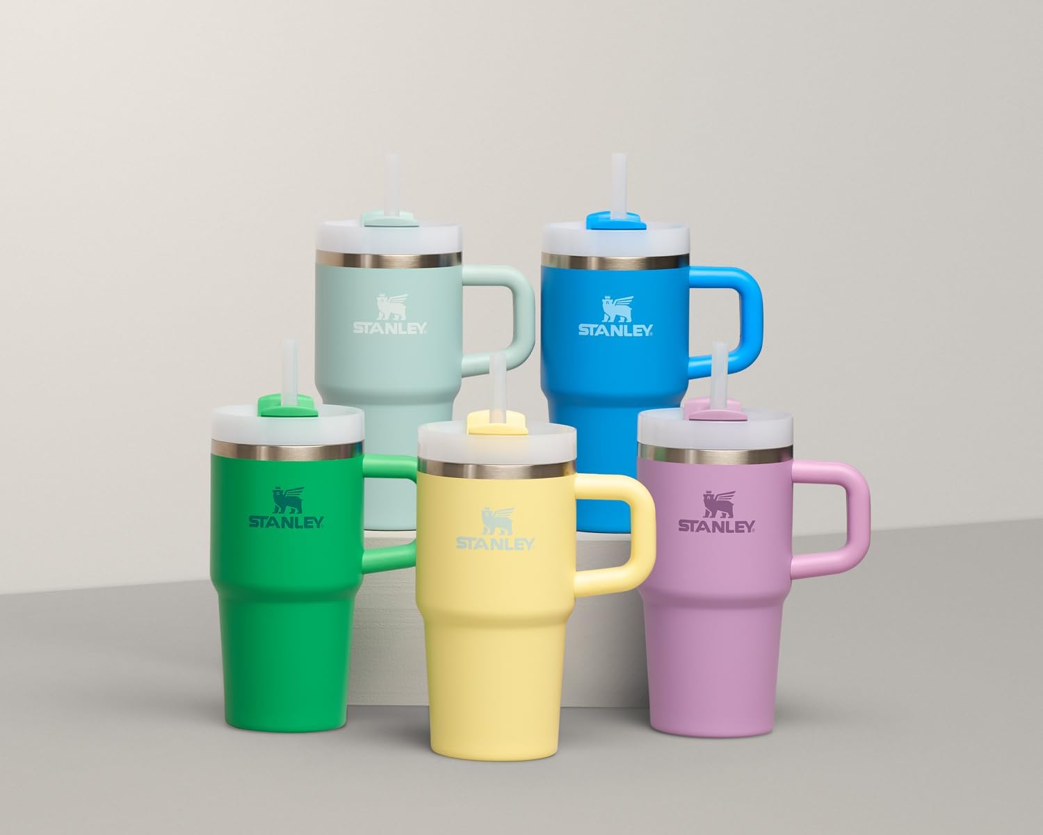 Stanley Quencher H2.0 14 oz Insulated Stainless Steel Tumbler with Handle, Straw, and FlowState™ 3-Position Lid in Azure