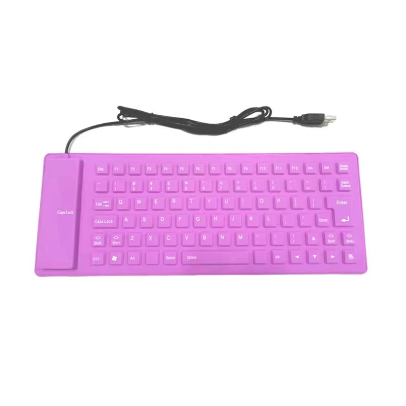 Silicone Mute Soft Keyboard 85-Key Computer Keyboard USB Wired Keyboard Portable Mini yo Laptop Pc Folding Waterproof Keyboard