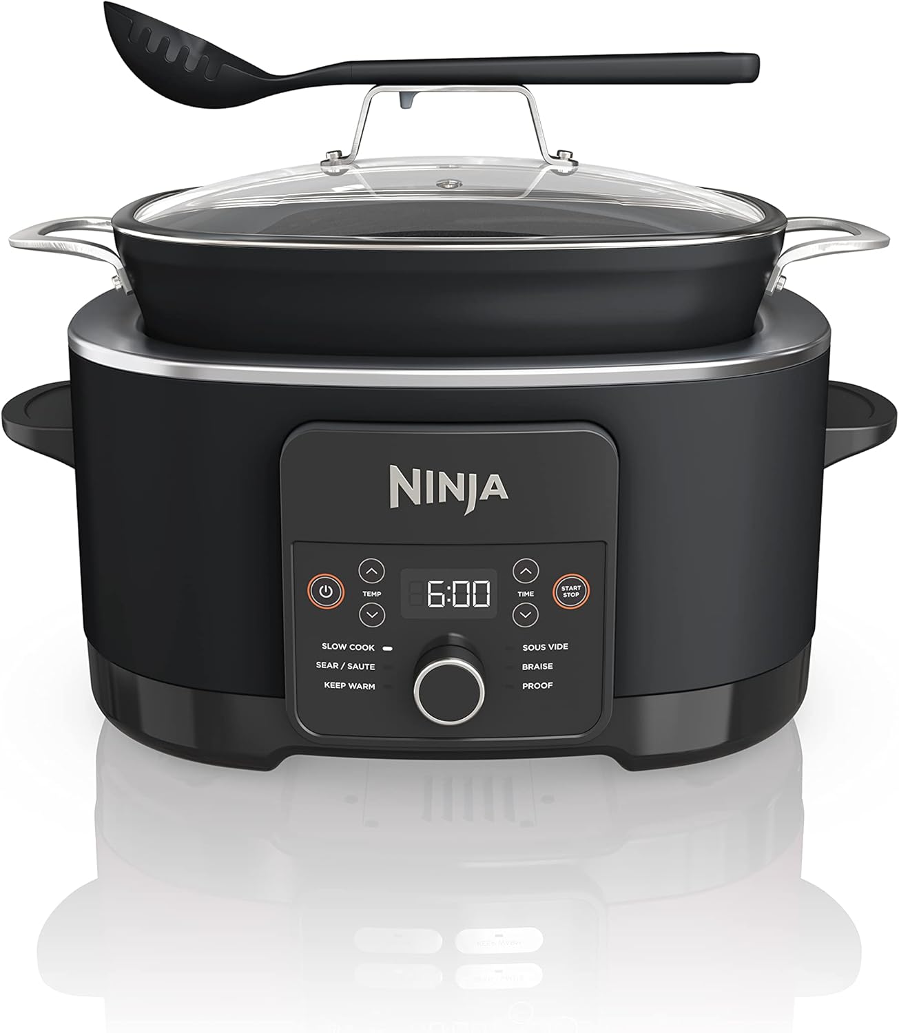 Possible cooker™ Plus 12-in-1 Multi-Cooker, 8.5-Qt – Sous Vide, Proof, Slow Cook, Dutch Oven & More | Nonstick, Oven-Safe Pot to 500°F | Glass Lid & Integrated Spoon | Black (MC1010)
