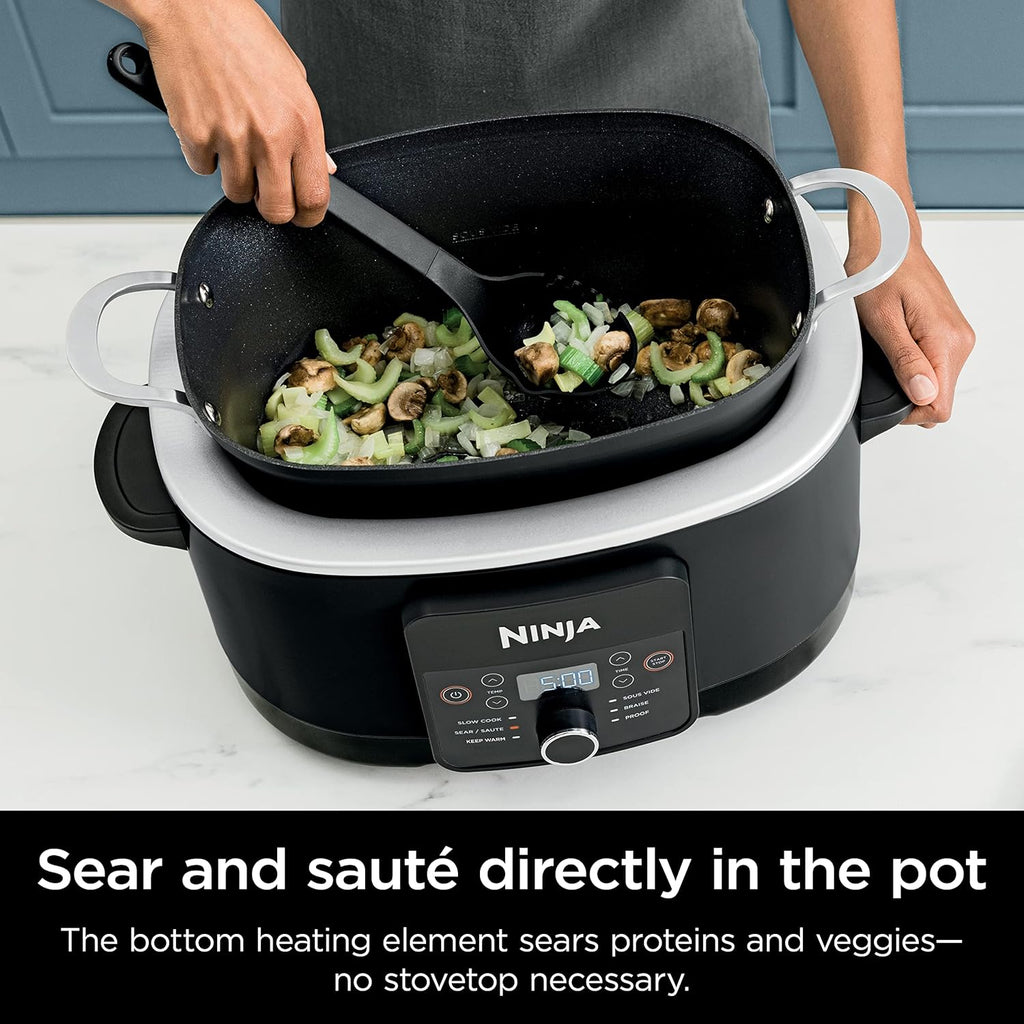 Possible cooker™ Plus 12-in-1 Multi-Cooker, 8.5-Qt – Sous Vide, Proof, Slow Cook, Dutch Oven & More | Nonstick, Oven-Safe Pot to 500°F | Glass Lid & Integrated Spoon | Black (MC1010)