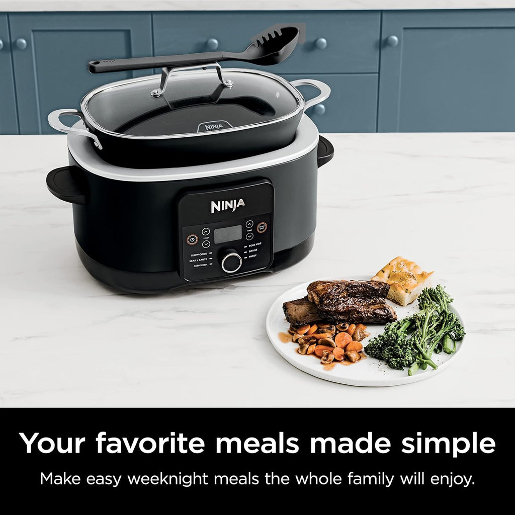 Possible cooker™ Plus 12-in-1 Multi-Cooker, 8.5-Qt – Sous Vide, Proof, Slow Cook, Dutch Oven & More | Nonstick, Oven-Safe Pot to 500°F | Glass Lid & Integrated Spoon | Black (MC1010)