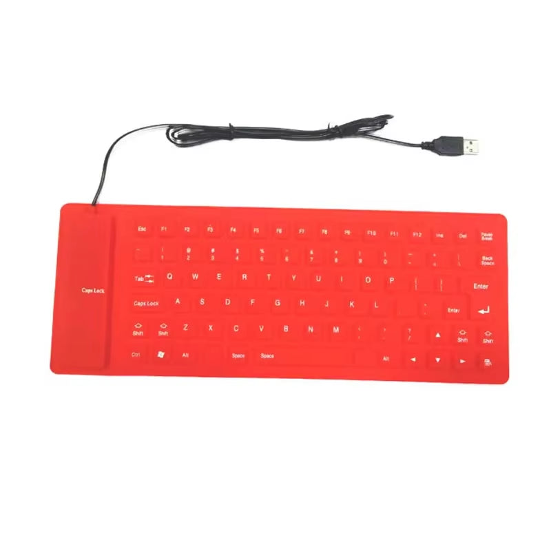 Silicone Mute Soft Keyboard 85-Key Computer Keyboard USB Wired Keyboard Portable Mini yo Laptop Pc Folding Waterproof Keyboard