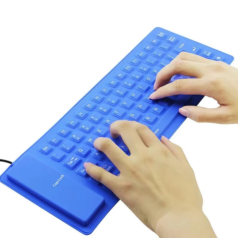 Silicone Mute Soft Keyboard 85-Key Computer Keyboard USB Wired Keyboard Portable Mini yo Laptop Pc Folding Waterproof Keyboard