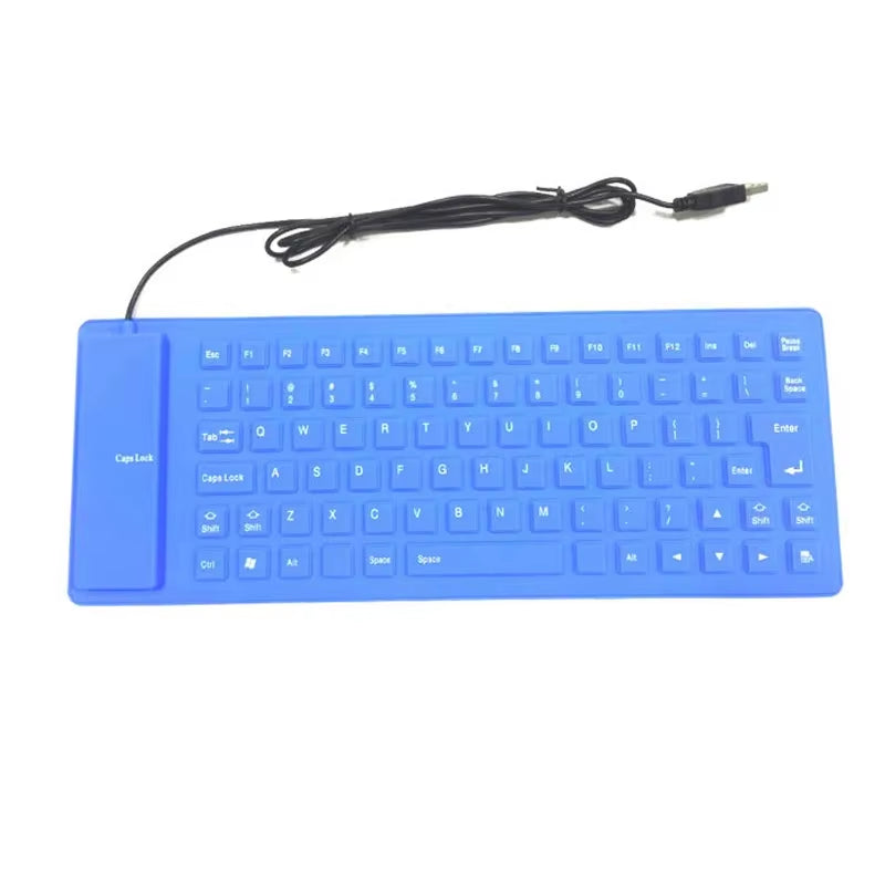 Silicone Mute Soft Keyboard 85-Key Computer Keyboard USB Wired Keyboard Portable Mini yo Laptop Pc Folding Waterproof Keyboard